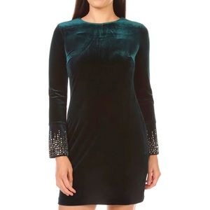New🎉Calvin Klein Malachite Sheath Velvet Dress